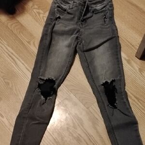 Stylish Distressed Gray Jeans
